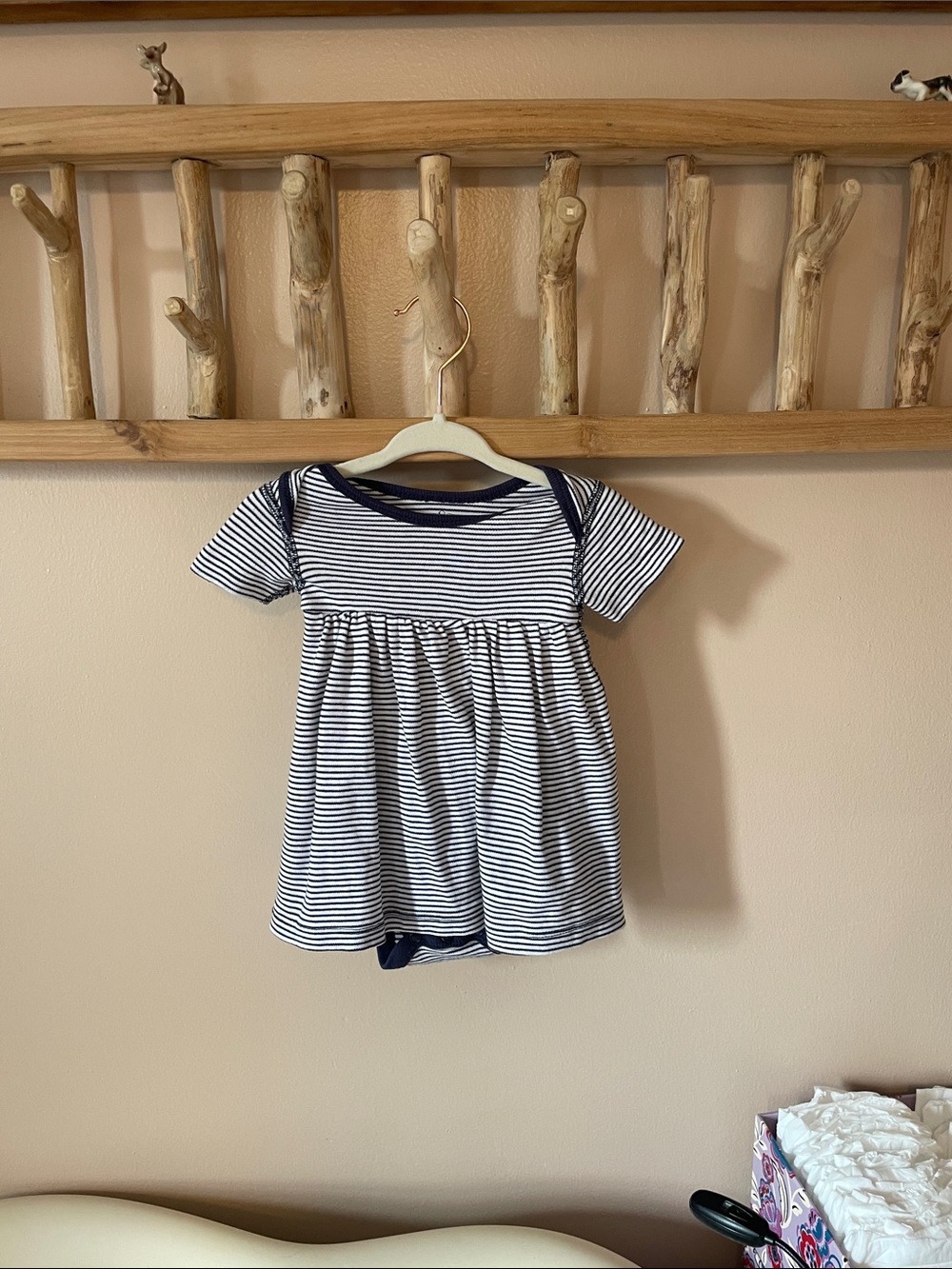 Hanna Andersson Navy and White Striped Baby Dress